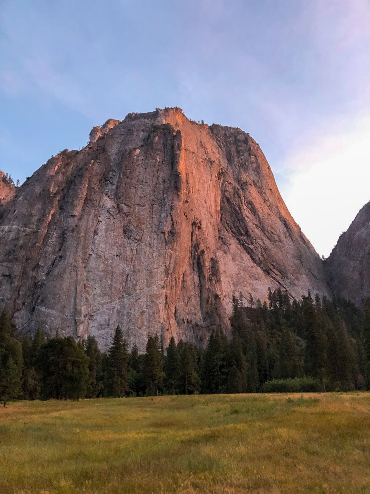 A quiet mountain landscape at dusk